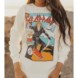 People of Leisure Def Leppard S Graphic Sweatshirt White Women